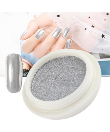 Nail Mirror Powder - Chrome Glitter Pigment for Stunning Nail Art | Silver White Manicure Effect - Buy Online on GoSupps.com