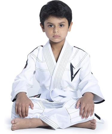 Vector Sports Brazilian BJJ Gi for Kids - Durable 100% Cotton Uniform in White with Free Belt - Buy Online on GoSupps.com