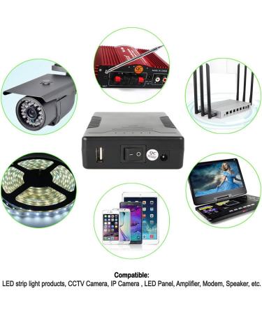 Talentcell Rechargeable 12V 6000mAh/5V 12000mAh Lithium Battery Pack for LED Strip & CCTV - Portable Power Bank in Black - Buy Online on GoSupps.com