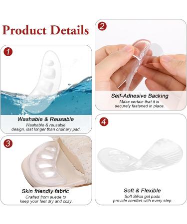 Women's Metatarsal Pads - 3 Pairs Non-Slip Silicone Ball of Foot Cushions for High Heel Comfort | Clear Forefoot Inserts for Heels - Buy Online on GoSupps.com