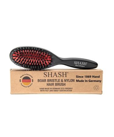 Since 1869 Hand Made In Germany - Nylon Boar Bristle Brush Suitable For Normal to Thick Hair - Gently Detangles  No Pulling or Split Ends - Softens and Improves Hair Texture  Stimulates Scalp (Small)