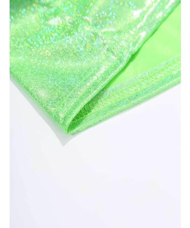 Hansber Kids Shiny Dance Crop Top Short Sleeve in Green - Size 6-7 - Buy Online on GoSupps.com