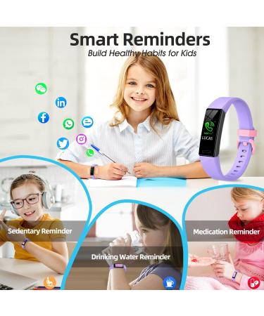 HOOMOON Kids Fitness Tracker Watch - IP68 Waterproof Activity Tracker with Sleep Tracking, 11 Sport Modes, Calorie Counter, Alarm Clock & Reminder - Great Gift for Boys, Girls & Teens - Light Purple - Buy Online on GoSupps.com