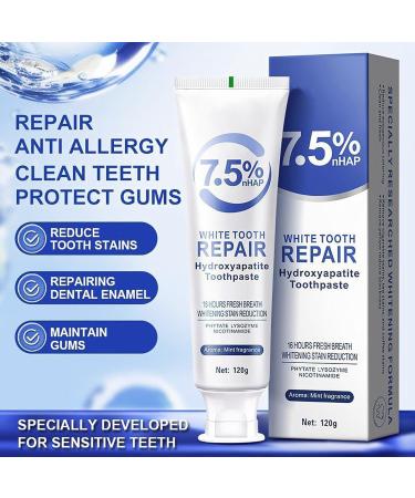 7.5% Hydroxyapatite Toothpaste for Enamel Protection & Tooth Strengthening Fluoride Free Formula Gentle Mint Flavor for Fresh Breath Daily Use 4.23oz - Buy Online on GoSupps.com