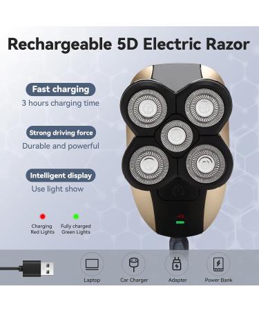 Skull Shaver for Men - 5-in-1 Rechargeable Head Shaver & Hair Clippers - Ideal Gift (Gold 02 - Buy Online on GoSupps.com