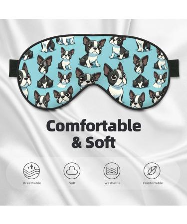 Buy Cute Boston Terrier Double-Sided Eye Mask | Unisex Sleep Shade Cover for Travel & Relaxation - Buy Online on GoSupps.com