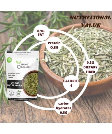 24 Karat Namo Organics - Rosemary Dried Leaves - 50 Gm - For Hair Growth & Rosemary Leaf Tea - Organic Dry Herb (50 Gm) - Buy Online on GoSupps.com