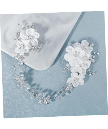 FRCOLOR Chiffon Flower Comb Flower Hair Accessories European and American Hair Combs Wedding Hair Comb Bridal Headdress Wedding Hair Accessories Handmade Hair Combs Bride The Flowers Veil - Buy Online on GoSupps.com