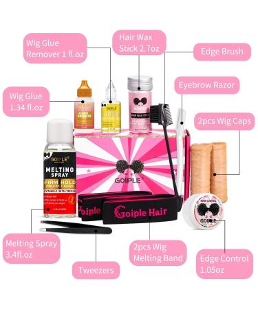 Lace Melting Spray & Extra Hold Wig Glue - Premium Lace Front Adhesive & Tools for Wigs | Hair Wax Stick Edge Control & Wig Glue Remover - Buy Online on GoSupps.com