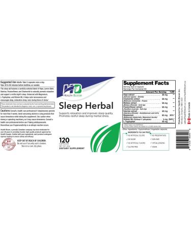 Sleep Herbal | 120 Capsules | Health Bloom | Vitamins and Minerals Supplements | - Buy Online on GoSupps.com