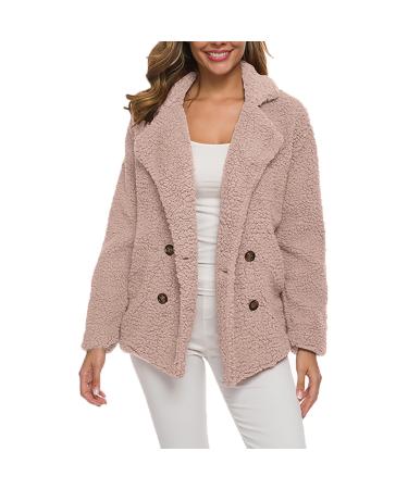 Hanxiulin fleece jacket plush jacket cuddly jacket ladies hoodie hooded sweater long warm winter coat windproof bladder fleece jacket xl pink pink