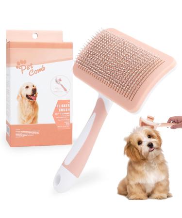 PHAVESAS Groß Pets Dog Brushing Cat brush pet brushed self-cleaning fur brush hair removed pet brush for long-haired and short hair orange orange-large