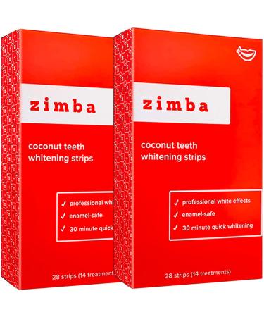 Zimba Teeth Whitening Strips - Vegan Stain Remover White Strips - 56 Strips - Coconut Flavor - Buy Online on GoSupps.com