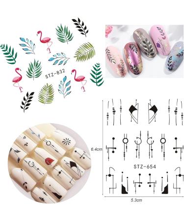 69 Sheets Water Transfer Nail Art Stickers - DIY Nail Decals for Gel Nails with Flowers, Butterflies, Feathers - Women & Girls Nail Decorations - Buy Online on GoSupps.com