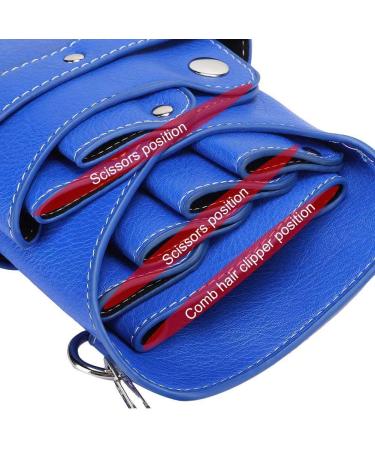 PU Leather Scissors Holster Portable High-Capacity Scissors Waist Bag for Hairdressers Salon Hair Stylist Barber Scissors Hair Clipper Comb Hairdressing Tool Storage (Blue) - Buy Online on GoSupps.com