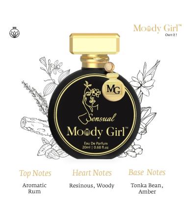 Moody Girl Sensual Mood Enhancing Luxury Perfume For Women 20Ml | Fragrance Of Aromatic Rum Tonka Beans & Amber| Resinous & Woody 24Hr Long Lasting Fragrance | Liquid - Buy Online on GoSupps.com