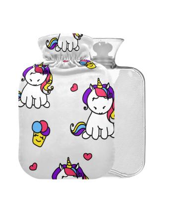 Unicorns Hot Water Bottle with Cover 2L Large Hot Water Bag for Pain Relief Cramps