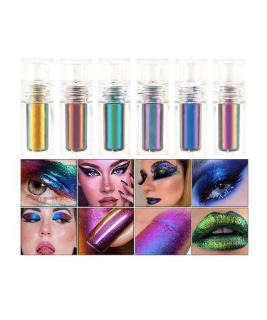 Hotiary Chameleon Eyeshadow Metallic High Pigments Makeup Metals Gloss Shimmer Shining Eye Shadow for Eyes Sparkling Pen Kit Gift for Lady (6 Colors Chameleon Eyeshadow)