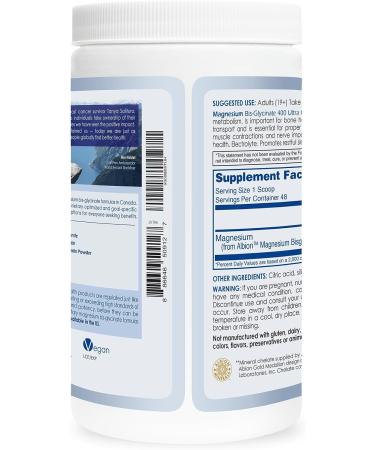 CanPrev 240g Magnesium Bisglycinate Powder 400mg - Chelated Complex, 3rd Party Tested, Made in Canada - Buy Online on GoSupps.com