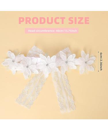 Flower Baby Headband Cute Baby Headbands Soft Lace Newborn Headbands Elastic White Flower Newborn Baby Headbands Girl Hair Accessories for Baby Girls - Buy Online on GoSupps.com