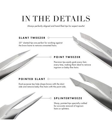 Tweezerman Hollygraphic Micro Mini Slant Point Tweezer Set - Precision Tool for Perfectly Groomed Brows - Buy Online on GoSupps.com