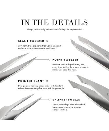 Tweezerman Stainless Steel Slant Tweezer - Precision Eyebrow Tweezers for Men & Women (Blue Stone) - Buy Online on GoSupps.com
