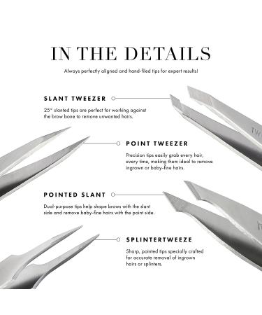 Tweezerman Mini Slant Tweezer - Granite Sky | Travel Tweezers for Eyebrows and Facial Hair - Buy Online on GoSupps.com