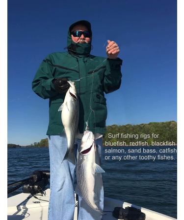 Avlcoaky Saltwater Bottom Rigs 12pcs - Surf Fishing Steel Leaders with Swivels and Snaps - Buy Online on GoSupps.com