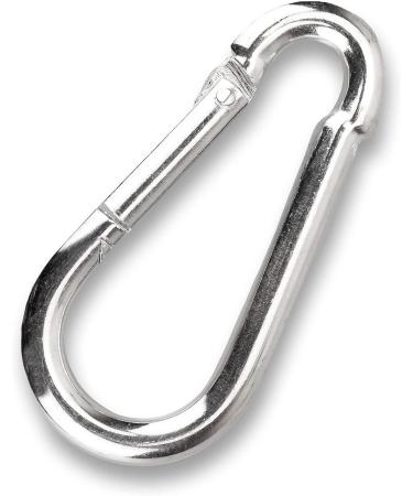 C.P.Sports 10x Galvanized Carabiner Hooks 80mm x 8mm | 250kg Resilient Steel | Durable for Sports Camping Outdoor and Keychain | 10 Pack Silver - Buy Online on GoSupps.com