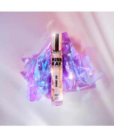 Miss Kay Shine On Eau de Parfum 25ml - Floral Chic & Warm Asian Glow - Notes of Gardenia White Peach & Pear - Made in Italy 100% Vegan Cruelty Free & Paraben Free - Buy Online on GoSupps.com