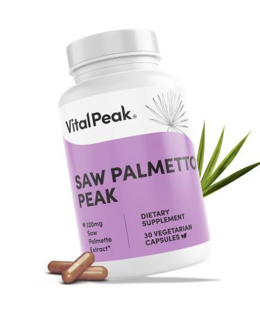 Vital Peak Saw Palmetto Peak 320 mg - Herbal Supplement for Hair Growth and Urinary Health - Vegan Gluten Free Dairy Free Non-GMO - 30 Capsules