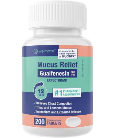 WELMATE Respiratory Relief Bundle: Guaifenesin 600 Mg Mucus Relief (200 Bi-Layer Tablets) + Phenylephrine HCl 10 mg Nasal Decongestant PE (200 Tablets) Sinus Cold & Allergy Support - Buy Online on GoSupps.com