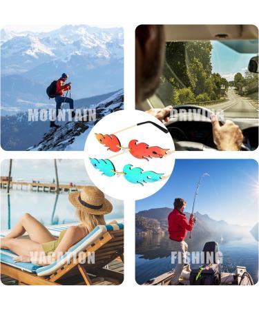Tagace Retro-Punk Flame Sunglasses Set | 2 Pairs + Cases for Beach & Outdoor Adventures - Buy Online on GoSupps.com