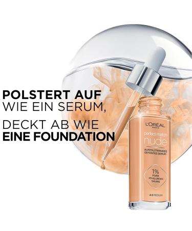 L'Or al Paris Tinted Serum - Nourishing Liquid Foundation with Hyaluronic Acid | Perfect Match No. 1-2 Very Light-Light | 30 ml - International Shipping - Buy Online on GoSupps.com