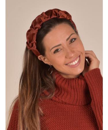 styleBREAKER Women's Hairband with Shimmering Braided Surface in Ruffled Look Hair Accessory 04027035 Colour:Rust Brown - Buy Online on GoSupps.com