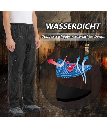 Asfixiado Men's Rain Pants - Light Waterproof Windproof | Outdoor Hiking Camping Trekking & Motorcycle Gear - Size L - Buy Online on GoSupps.com