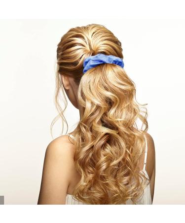 12 Pack Blue Satin Hair Scrunchies - Elastic Hair Ties for Women and Girls - Buy Online on GoSupps.com