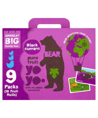 BEAR Keep Pure Fruit Yo Yos Blackcurrant (9x20g) - Pack of 2