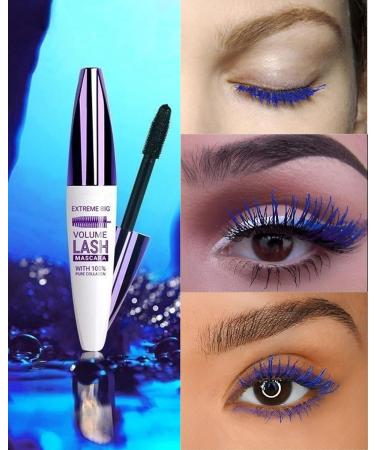 5D Blue Voluminous Lengthening Mascara -1Pcs Waterproof Smudge-Proof Color Mascara for Eyelashes Volumizing Curling Defining Eye Lashes Longwear Fiber Charming Mascara for Women Girl Eye Makeup 04# Blue - Buy Online on GoSupps.com