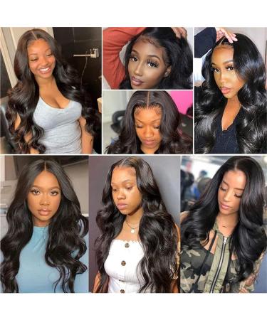 26 Inch Body Wave Lace Front Human Hair Wig | Pre Plucked 180% Density | Black Brazilian Virgin Hair | HD Lace Front | Glueless & Baby Hair | Bleached Knots - Buy Online on GoSupps.com