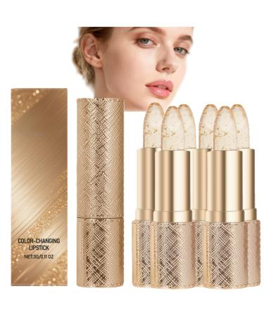 BRVLY Transfer Resistant Color Changing Lipstick Long Wear for Older Women Tinted Lipstick Gold Foil Balm Mature Woman pH Adjustment & Winter Moisturizing Lipstickdddd 6
