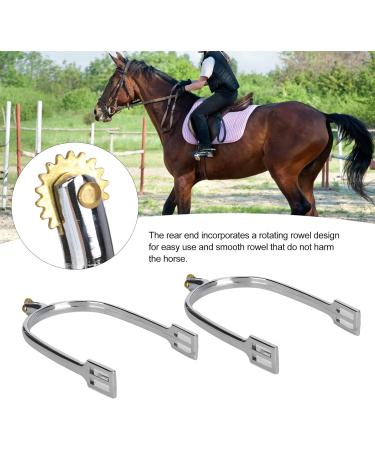01 02 015 Horse Spur Zinc Alloy Boot Spurs Simple Riding with Rotatable Copper Rowel for Entertainment for Equestrian Competition for Horse Training - Buy Online on GoSupps.com
