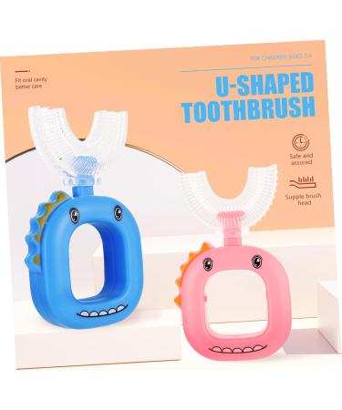 Minkissy 4-Piece U-Shaped Silicone Toothbrush Set for Kids Portable Cleaning Tools with Fun Caricature Design | Perfect Children's Oral Care Accessories - Buy Online on GoSupps.com
