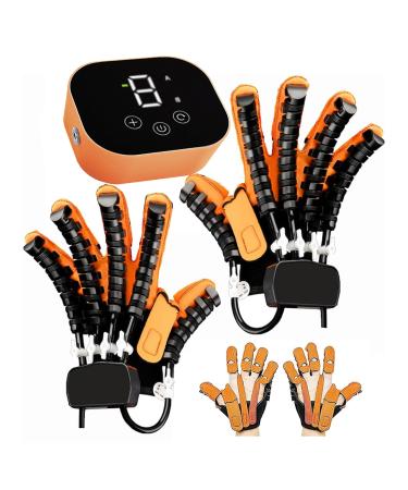Hand Rehabilitation Robot Gloves Stroke Recovery Equipment Adjustable Strength Rechargeable Right Hand Left Hand Finger Rehab Trainer for Patients Hand Dysfunction left+right Small