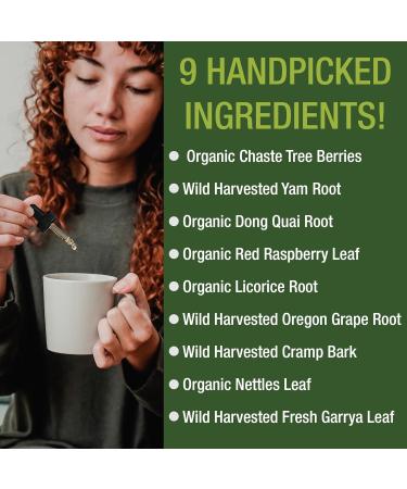 PMS Relief 9-In-1 Liquid Drops | Herbal Supplement for Period Cramps | Vegan Sugar-Free with Chaste Tree Cramp Bark & More - Buy Online on GoSupps.com