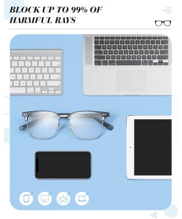 SIPHEW Unisex Blue Light Filter Glasses - UV Blocking Gaming Glasses for Headache Relief - Stylish Gray Design - Buy Online on GoSupps.com