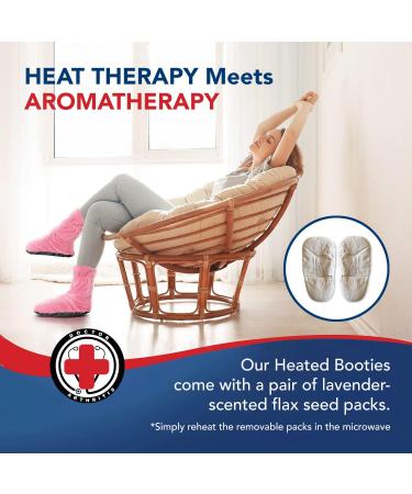 Doctor Developed Heated Booties - Foot Warmers for Women & Men - Heat Therapy Socks with Microwavable Heating Pad - Pink - One Size - Buy Online on GoSupps.com