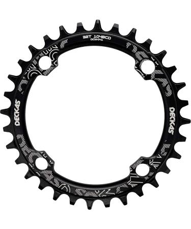 DECKAS Round Oval 104BCD 32T 34T 36T 38T Narrow Wide Chainring Single Chainring for 6/7/8/9/10/11/12-Speed Round Black 36T Round