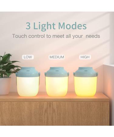 ASAKUKI Cordless Essential Oil Diffuser | Portable Diffuser with 3 Adjustable Warm Lights | Wireless Aromatherapy for Camping, Travel & Home | Blue - Buy Online on GoSupps.com