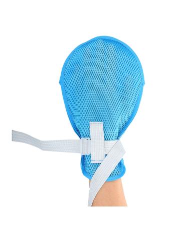 Restraint Mitts Hand Fixed Restraint Glove Finger Control Protectors Finger Fixed Gloves(Blue)
